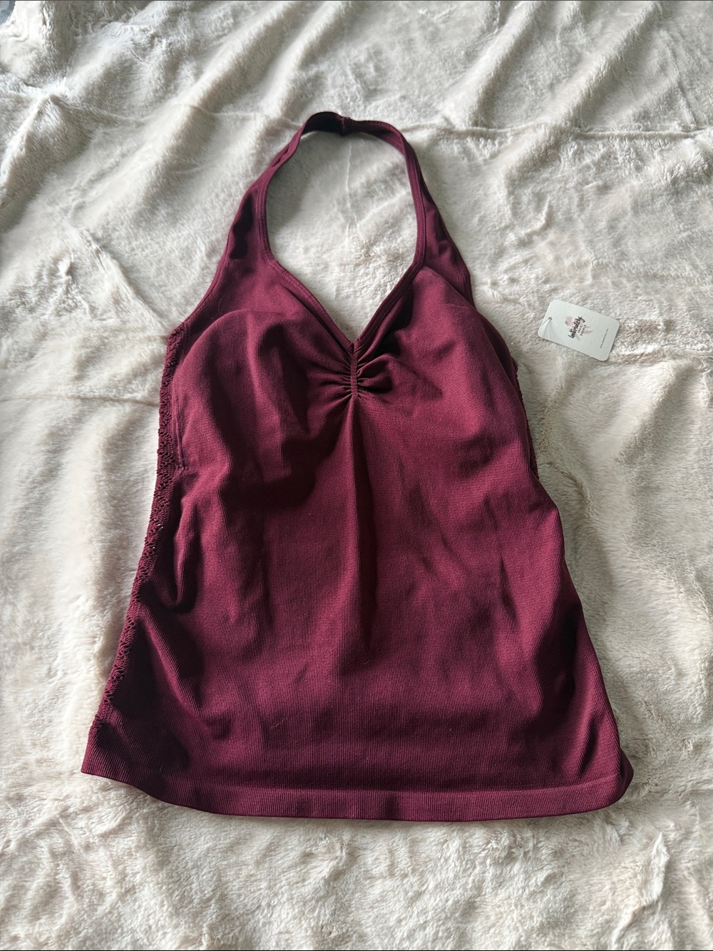 NWT Free People Burgundy Halter Top